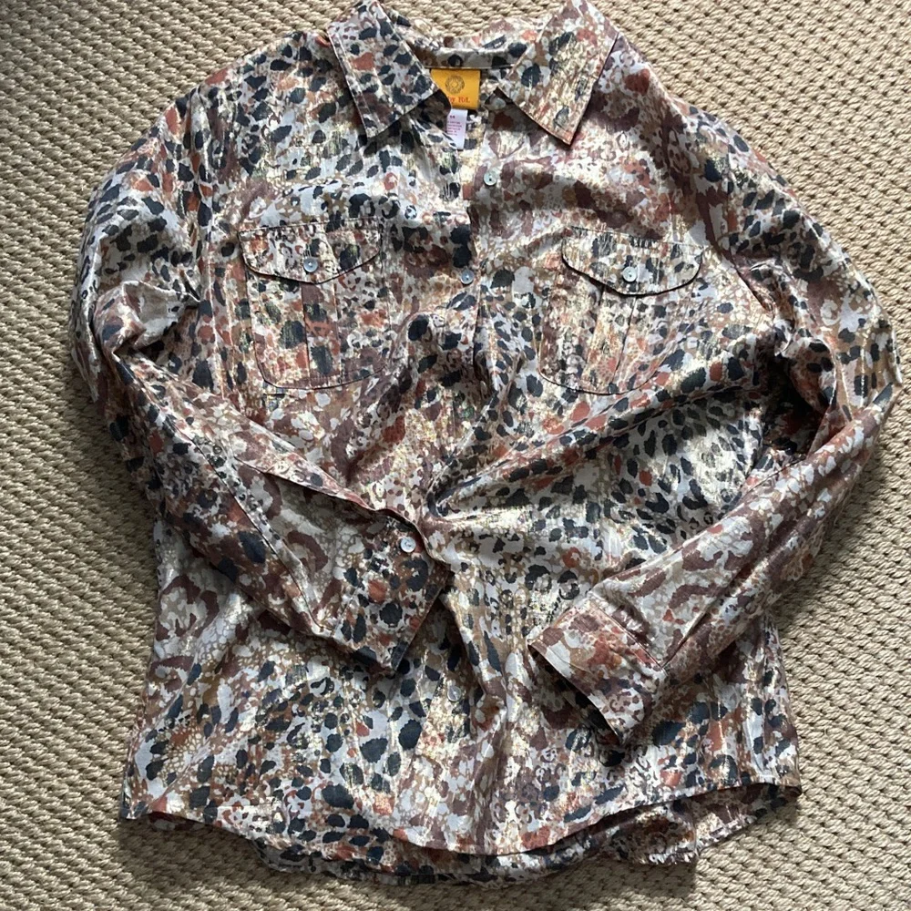 Ruby Rd. Multicolor Abstract Blouse - Picture 1 of 4